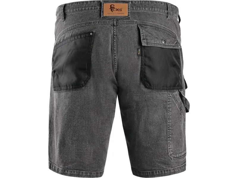 Kraťasy jeans CXS MURET, pánské, šedo-černá, vel. 60